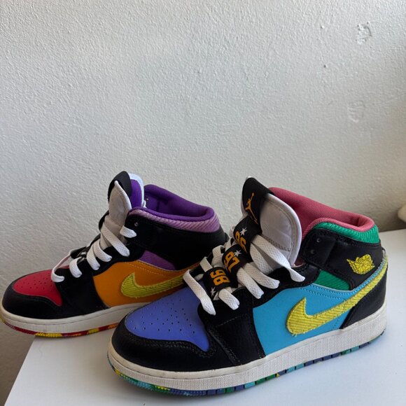 Nike Air Jordan 1 Mid GS “What The / Championships” | Size 5Y | Authentic - Picture 5 of 9